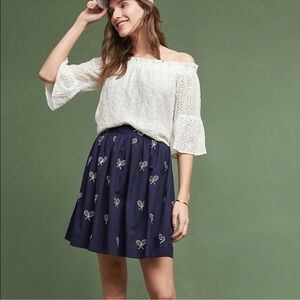Anthropologie Floreat Angelique Eyelet Off the Shoulder Blouse Size L